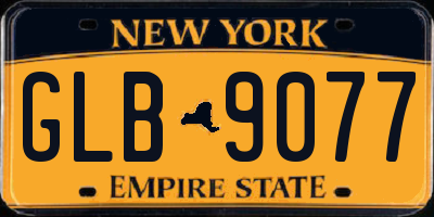 NY license plate GLB9077
