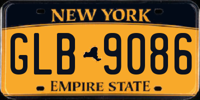 NY license plate GLB9086