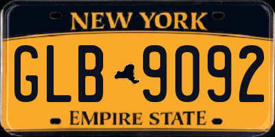 NY license plate GLB9092