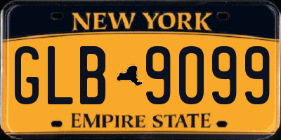 NY license plate GLB9099