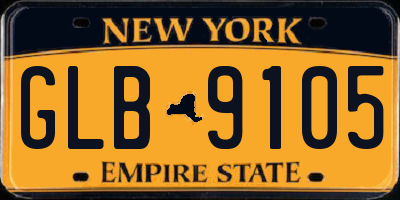 NY license plate GLB9105
