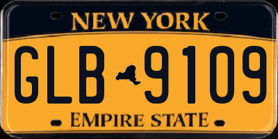 NY license plate GLB9109