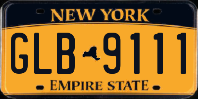 NY license plate GLB9111