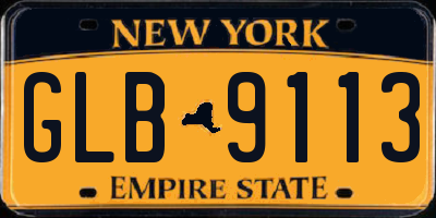 NY license plate GLB9113