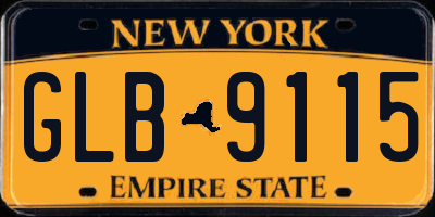 NY license plate GLB9115