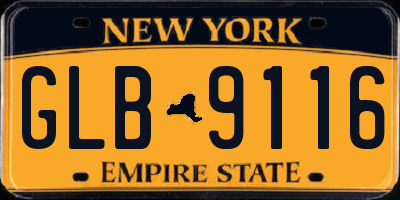 NY license plate GLB9116