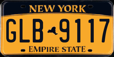 NY license plate GLB9117