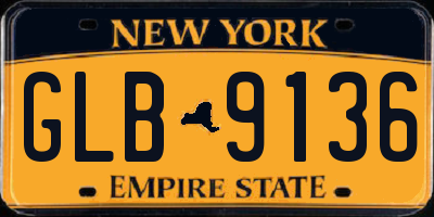 NY license plate GLB9136