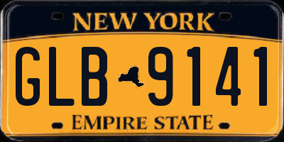 NY license plate GLB9141