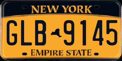 NY license plate GLB9145