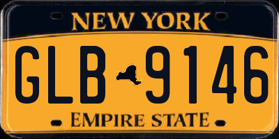 NY license plate GLB9146