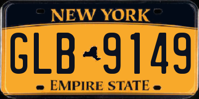 NY license plate GLB9149