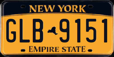 NY license plate GLB9151