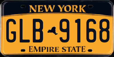 NY license plate GLB9168