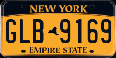 NY license plate GLB9169