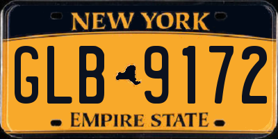NY license plate GLB9172