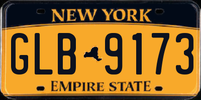 NY license plate GLB9173