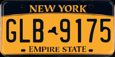 NY license plate GLB9175