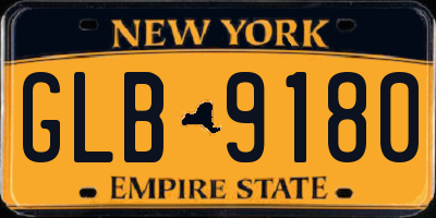 NY license plate GLB9180