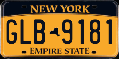 NY license plate GLB9181