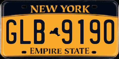 NY license plate GLB9190