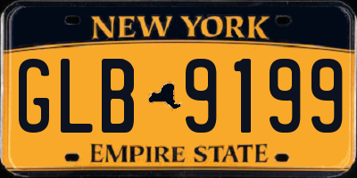 NY license plate GLB9199