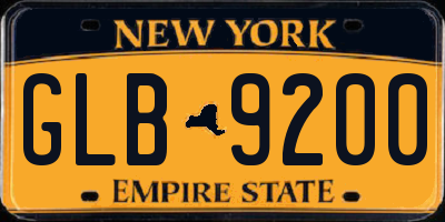 NY license plate GLB9200