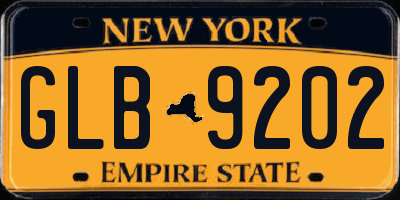 NY license plate GLB9202