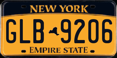NY license plate GLB9206