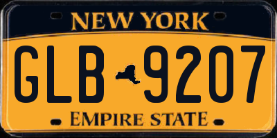 NY license plate GLB9207
