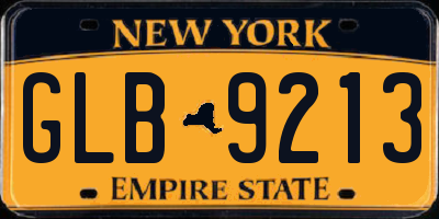 NY license plate GLB9213