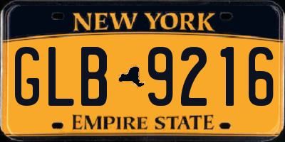 NY license plate GLB9216