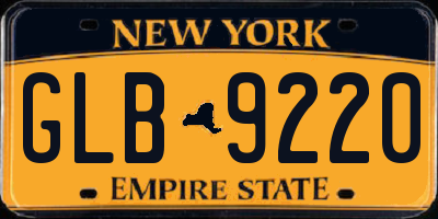 NY license plate GLB9220