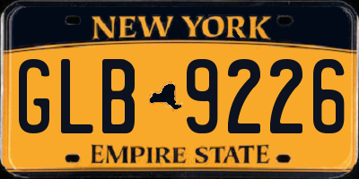 NY license plate GLB9226