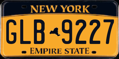 NY license plate GLB9227