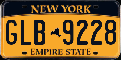 NY license plate GLB9228
