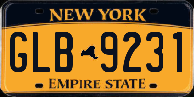 NY license plate GLB9231