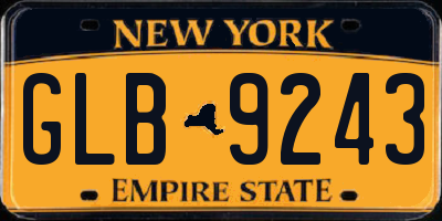 NY license plate GLB9243