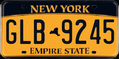 NY license plate GLB9245