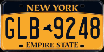 NY license plate GLB9248