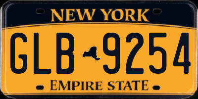 NY license plate GLB9254