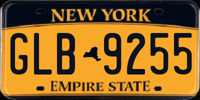 NY license plate GLB9255