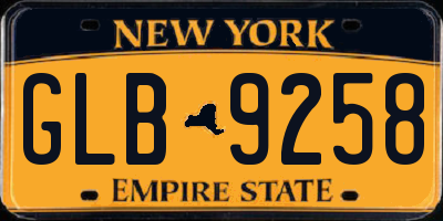 NY license plate GLB9258