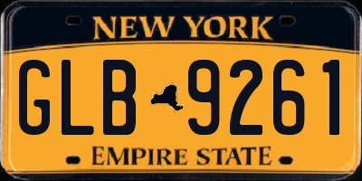 NY license plate GLB9261