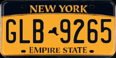 NY license plate GLB9265