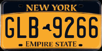 NY license plate GLB9266