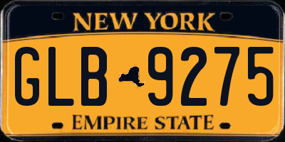NY license plate GLB9275