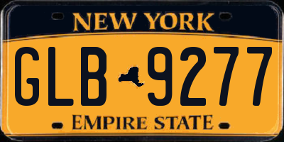 NY license plate GLB9277