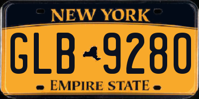 NY license plate GLB9280
