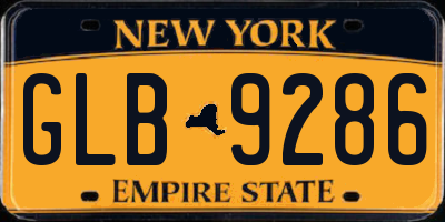 NY license plate GLB9286